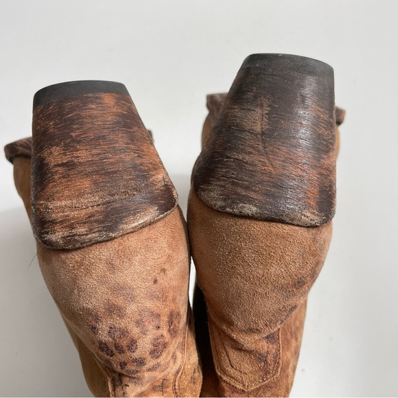 Old Gringo Boots Leather Cowboy Western Animal Leopard Print Pointed Square Tan - Picture 9 of 16